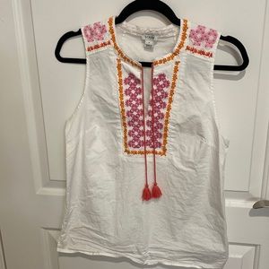 J Crew Embroidered Tank Top